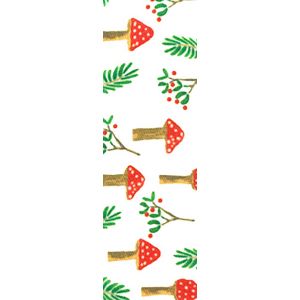 Christmas Toadstool Ribbon Print