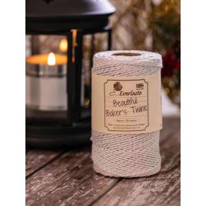 white and silver bakers twine 2ply x 100m