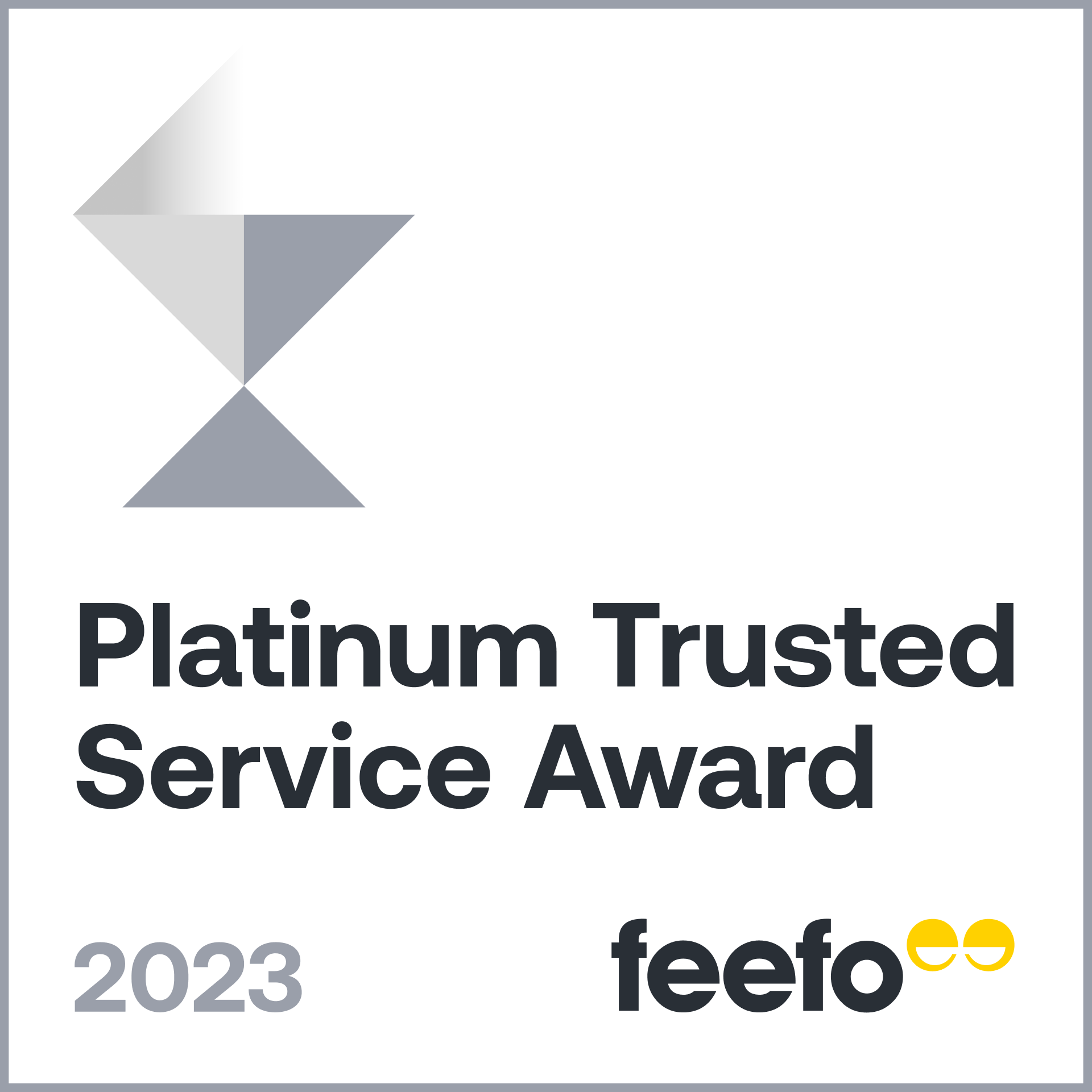 Our Third Platinum Trusted Service Award 