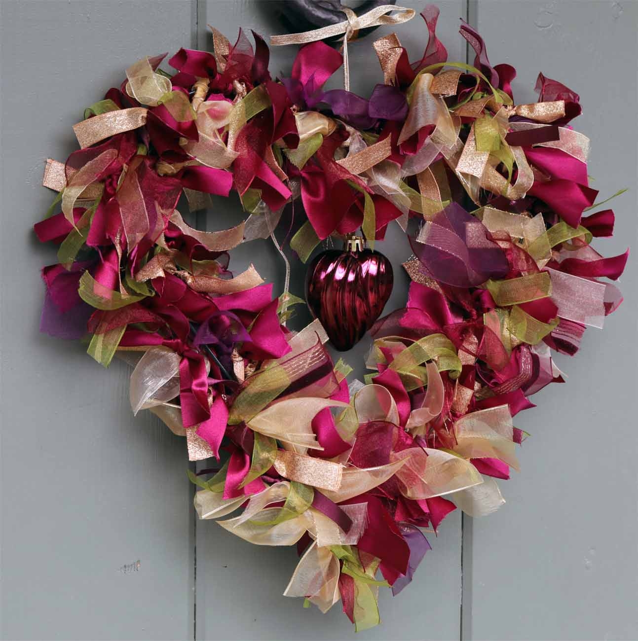 Make Your Own Ribbon Heart Wreath