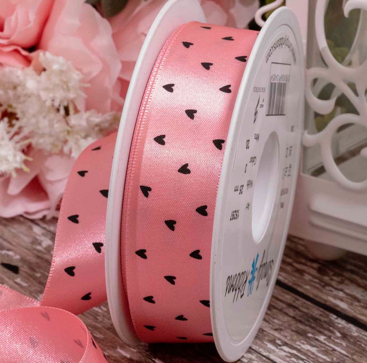 Pink Scatter Heart Ribbon